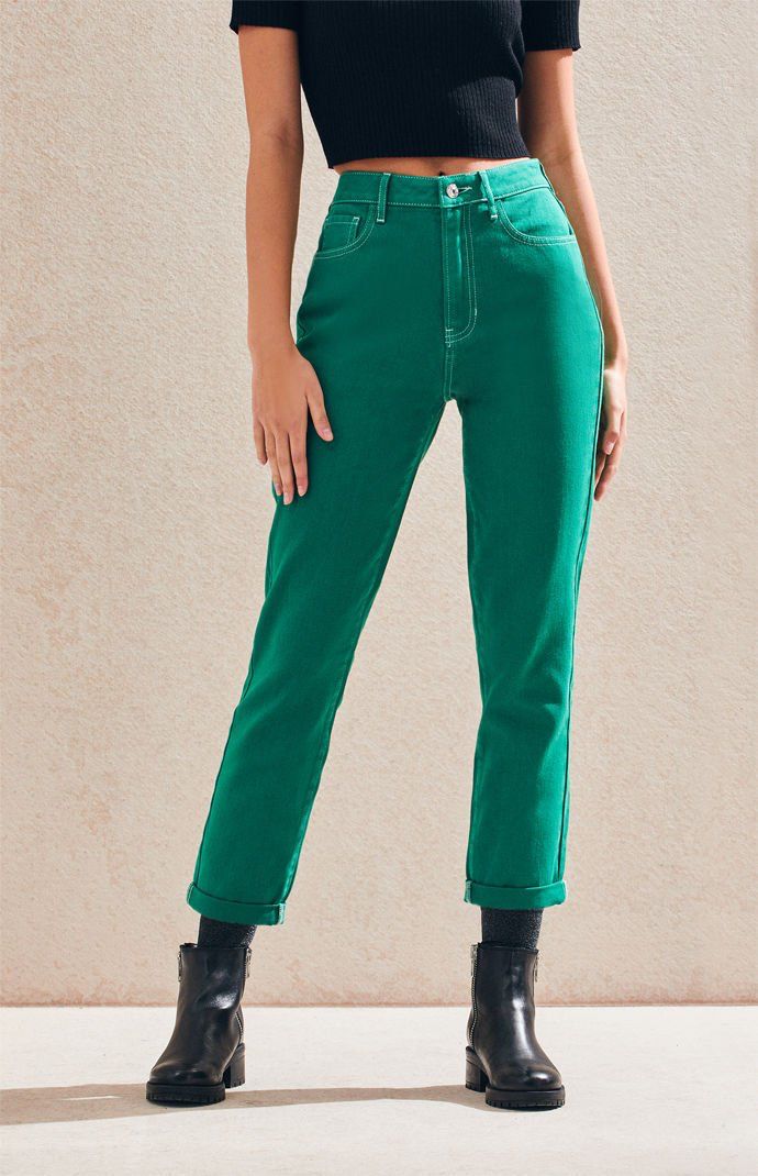 PacSun : PacSun-Everest Green Mom Jeans SIZE 22 Teal Jeans Outfit, Green Mom Jeans, Green Jeans Outfit, Baggy Crop Top, Teal Jeans, Teal Outfits, Jeans Pacsun, Womens Cropped Jeans, Brain Cells