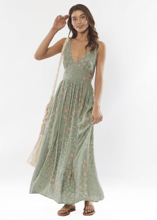 Boho Corset Dress, Sage Floral Dress, Long Boho Dresses, Mommy Clothes, Long Sundress, Spring Maxi Dress, Everyday Dress, Sun Dresses, Maxi Sundress