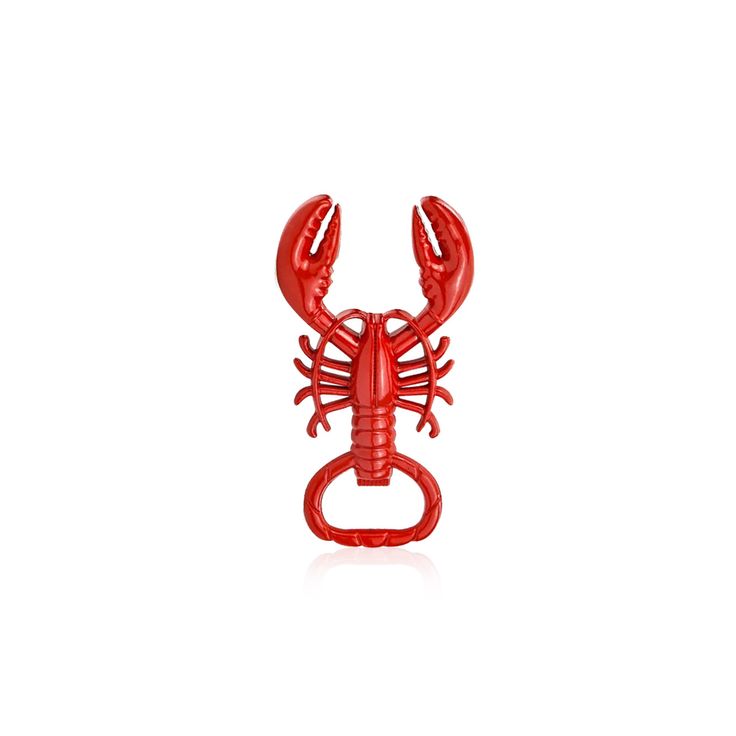 a red lobster ring on a white background