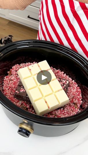 an image of a cake in a crock pot that is ready to be cooked