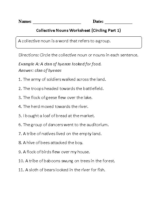 the worksheet is shown for students to use