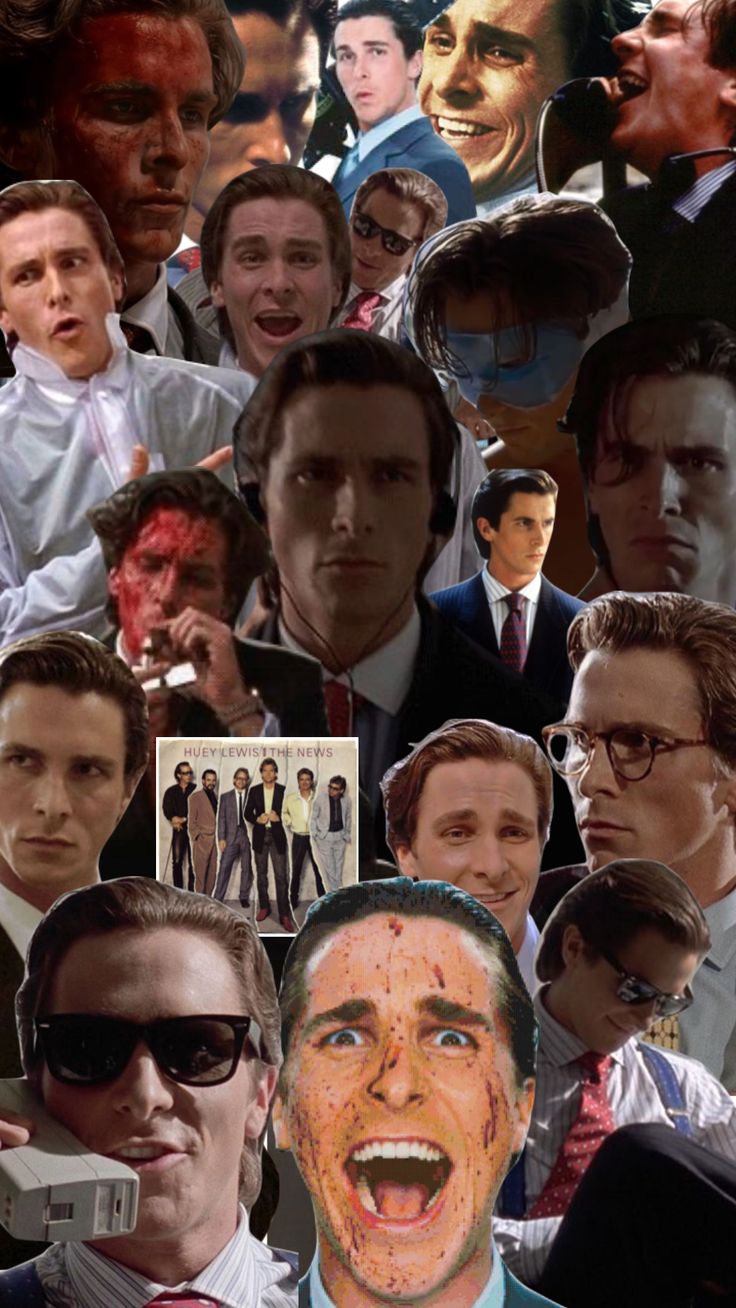 a collage of many different people in suits and ties with faces painted on them