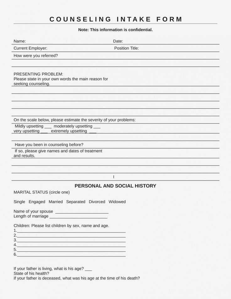 Counseling Intake form Template | Shooters Journal Intake Forms For Counseling, Counseling Intake Form, Massage Intake Forms, Counseling Forms, Psychology Humor, Certificate Of Completion Template, Intake Form, Free Mental Health, Premarital Counseling