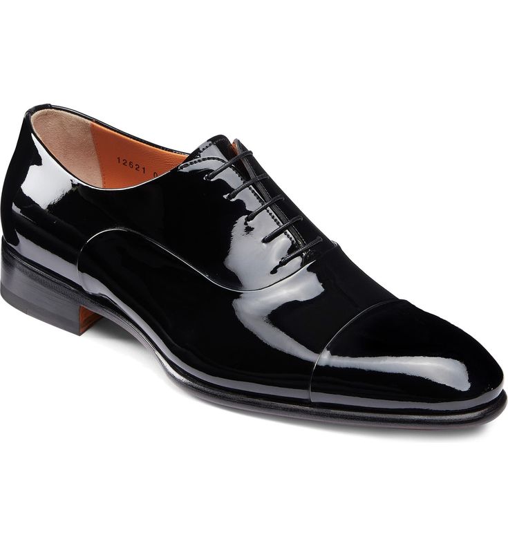 Santoni Isaac Cap Toe Oxford (Men) | Nordstrom Luxury Patent Leather Lace-up Shoes For Work, Cap Toe Patent Leather Dress Shoes With Leather Lining, Glossy Finish Leather Dress Shoes With Round Toe, Patent Leather Wingtip Oxfords With Leather Lining, Modern Patent Leather Lace-up Shoes For Derby, Classic Patent Leather Lace-up Shoes For Formal Occasions, Classic Formal Patent Leather Lace-up Shoes, Luxury Patent Leather Lace-up Shoes With Leather Sole, Luxury Leather Dress Shoes With Glossy Finish