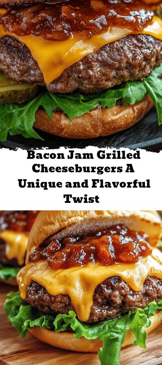 bacon jam grilled cheeseburger is a unique and flavorful twist