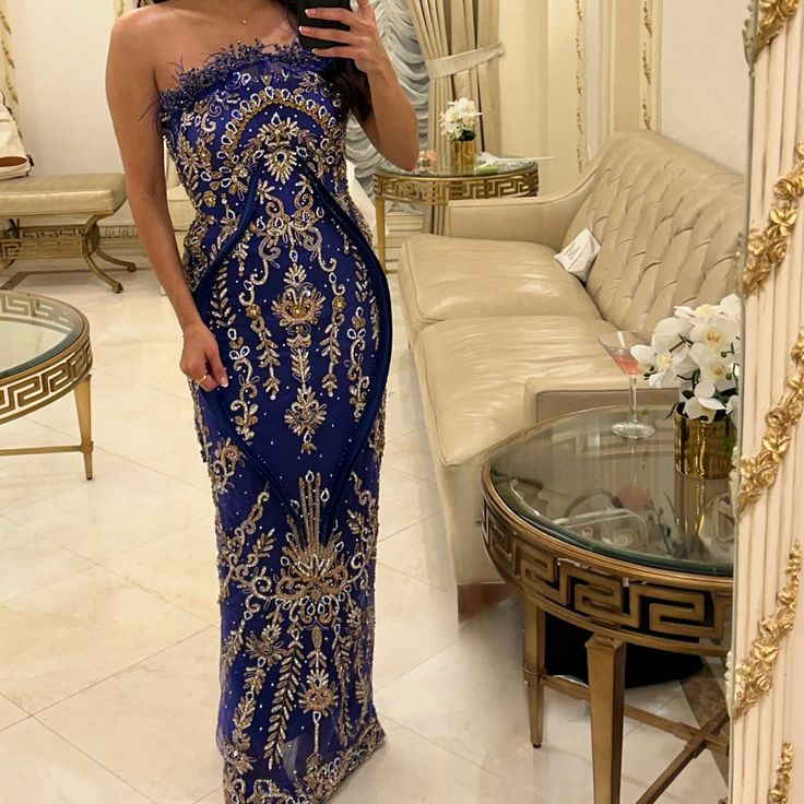 Worn Once For A Few Hours At A Wedding. Perfect Condition. Absolutely Breathtaking. Custom Made. If You Want To Make An Appearance At An Event.. This Dress Is For You! Comes With Detachable Blue Skirt. Blue Gown, Blue Skirt, A Wedding, Custom Made, Color Blue, Prom Dresses, Size 4, Prom, Womens Dresses