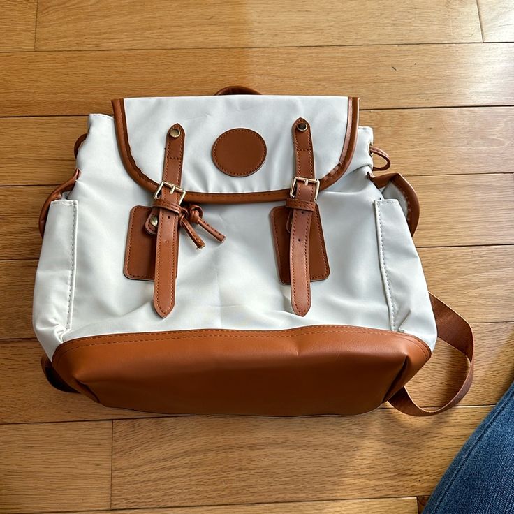 Brand New Never Used Super Cute Backpack Can Be Used For Purse Or Bag. White Satchel Shoulder Bag For Back To School, Trendy White School Backpack, Trendy White Backpack With Large Capacity, White Large Capacity Shoulder Bag For Back To School, White Shoulder Bag Large Capacity For Back To School, Trendy Large Capacity White Backpack, Back To School White Shoulder Bag With Large Capacity, Trendy White Large Capacity Backpack, Trendy White Shoulder Bag For Back To School