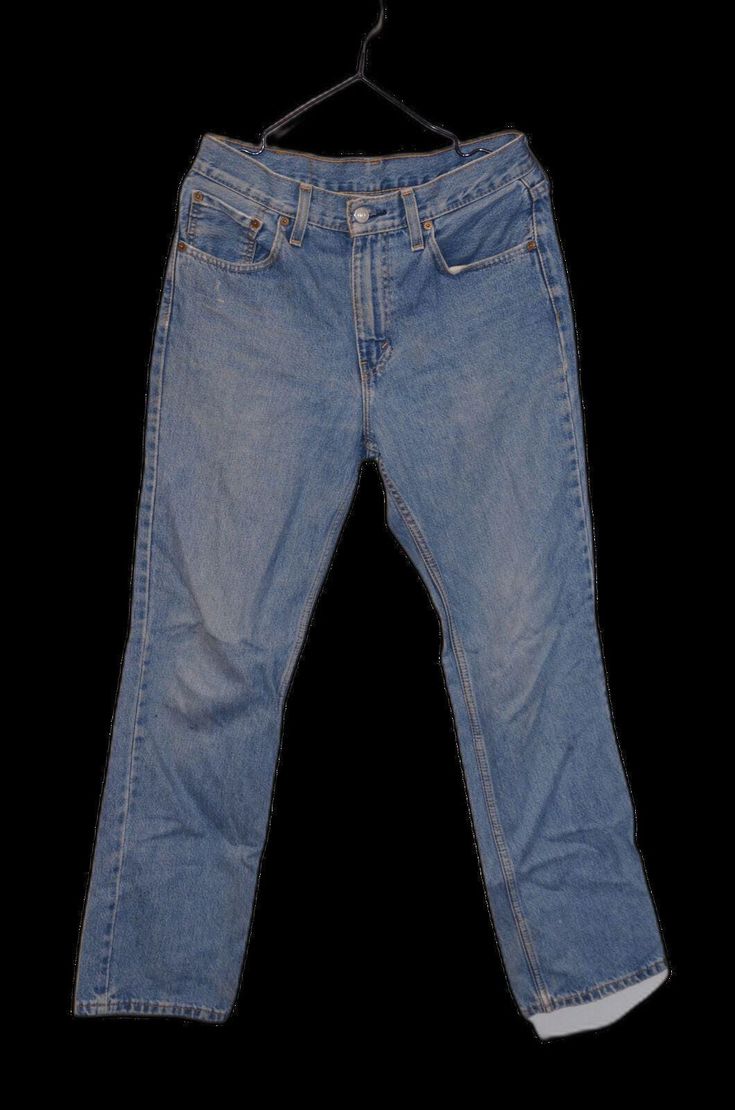 Classic Levi Strauss & Co. blue denim jeans. Features include five pockets