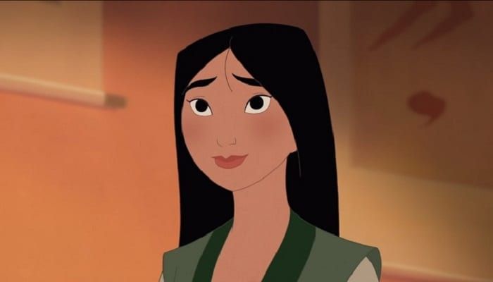 an animated image of a woman with long black hair