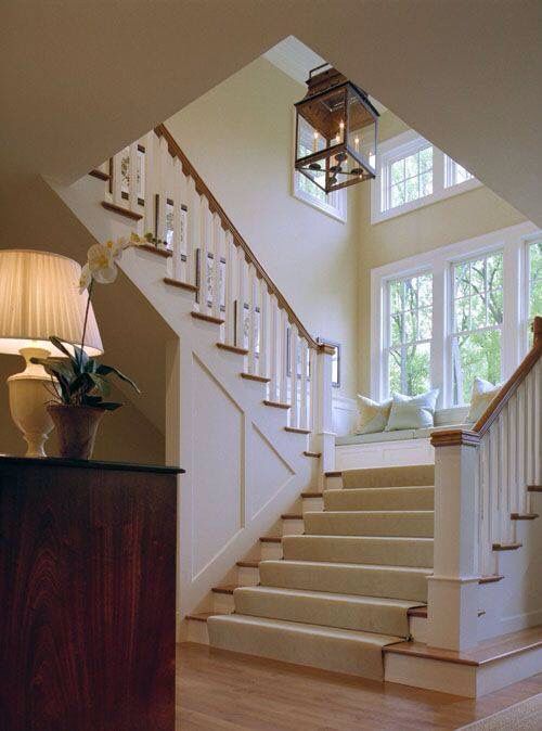 the stairs in this house are made of wood