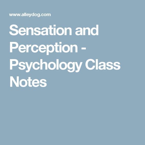 the words sensation and perception - psychology class notes are shown in white