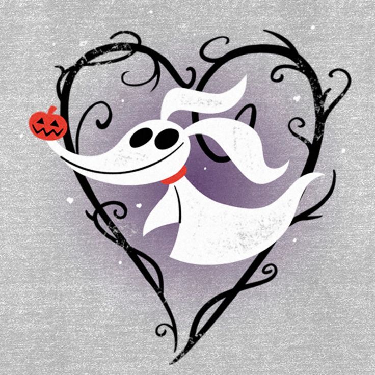 a heart shaped drawing with a ghost holding a red heart