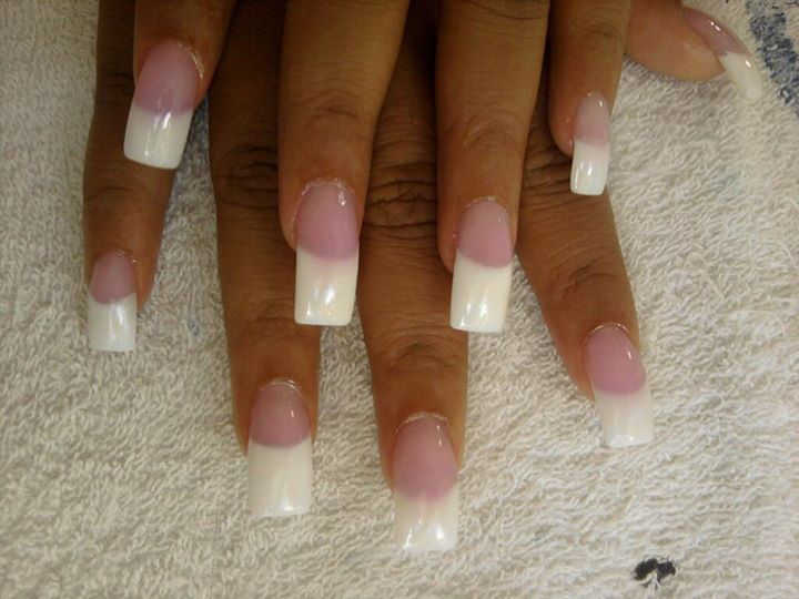 Japanese French Tip Nails, Straight White Tip Nails, Nails With Rhinestones French Tip, Straight French Tip, Chunky French Tip Nails, Thick French Tip Nails, White Tips Nails, 90s French Tip Nails, Gel French Tip Nails