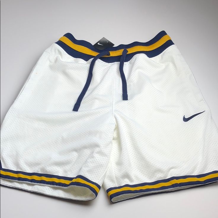 New With Tags. White Nike Athletic Shorts For Summer, Nike White Athletic Shorts, Nike White Streetwear Shorts, White Summer Cotton Athletic Shorts, White Nike Bottoms For Beach, Sporty White Summer Shorts, White Summer Streetwear Bottoms, Nike Shorts For Summer Streetwear, Summer Sports Shorts In White