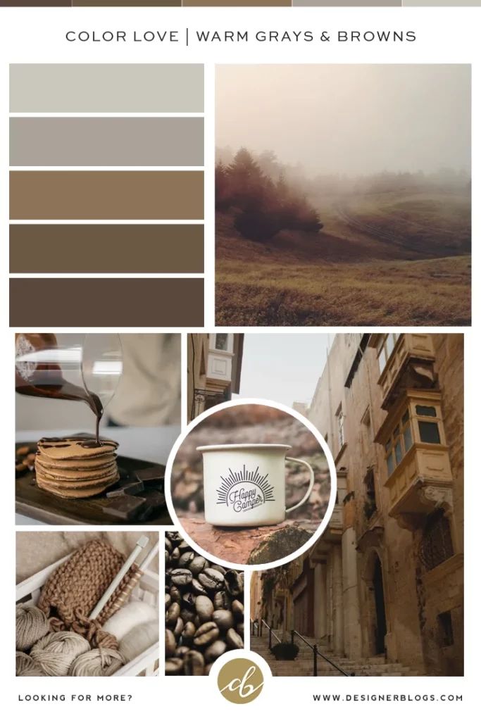 the color scheme is brown and beige, with different pictures in it to describe what colors are