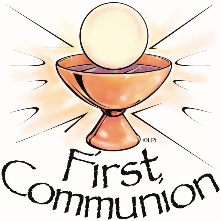 the first communion logo with an egg in a chalicer and rays coming from it