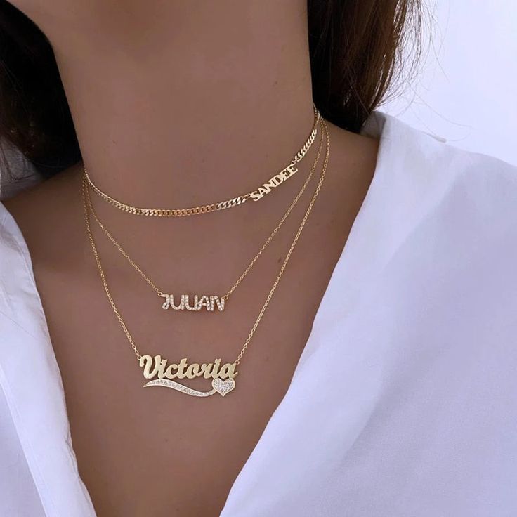 PRODUCT DETAILS Material: High Quality Stainless Steel Names: 1 Name Item Type: Customized Necklace Chain Type: Link Chain Plate: Stainless Steel Customized Type: Name Necklace Chain Length: 35cm It does NOT Tarnish or Rust (100% guaranteed) Your personalized pendant takes time to hand craft and test but when you're wearing it you'll know it was worth the wait. :) READY TO SHIP: 1-4 Weeks View RETURN POLICY Asymmetrical Jewelry, Name Choker, Necklace Chain Types, Teenager Gifts, Name Necklaces, Necklace Chain Lengths, Personalized Pendant, Hand Craft, Custom Name Necklace