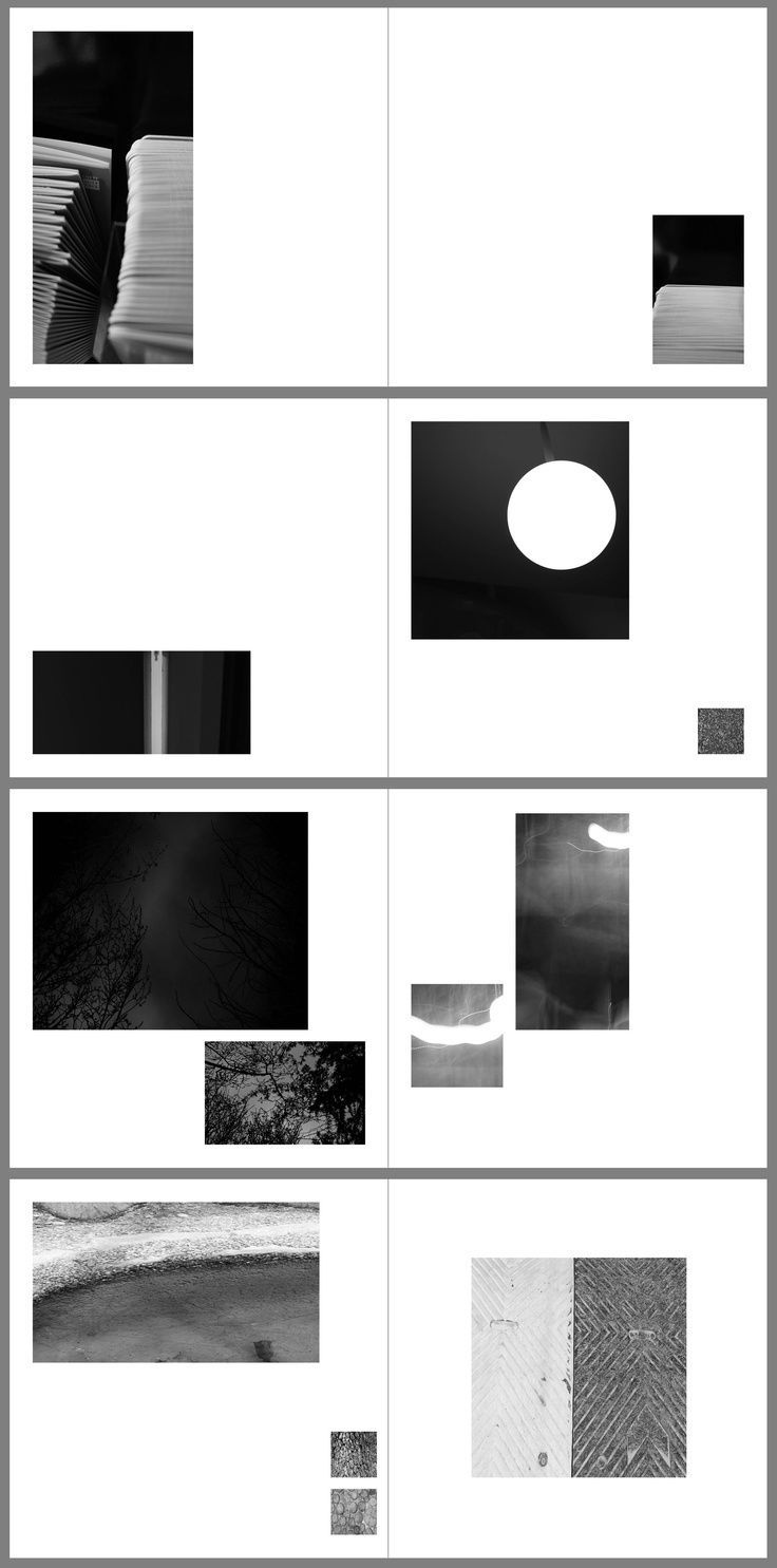 several different black and white images are arranged on the same page, each with an individual's own image