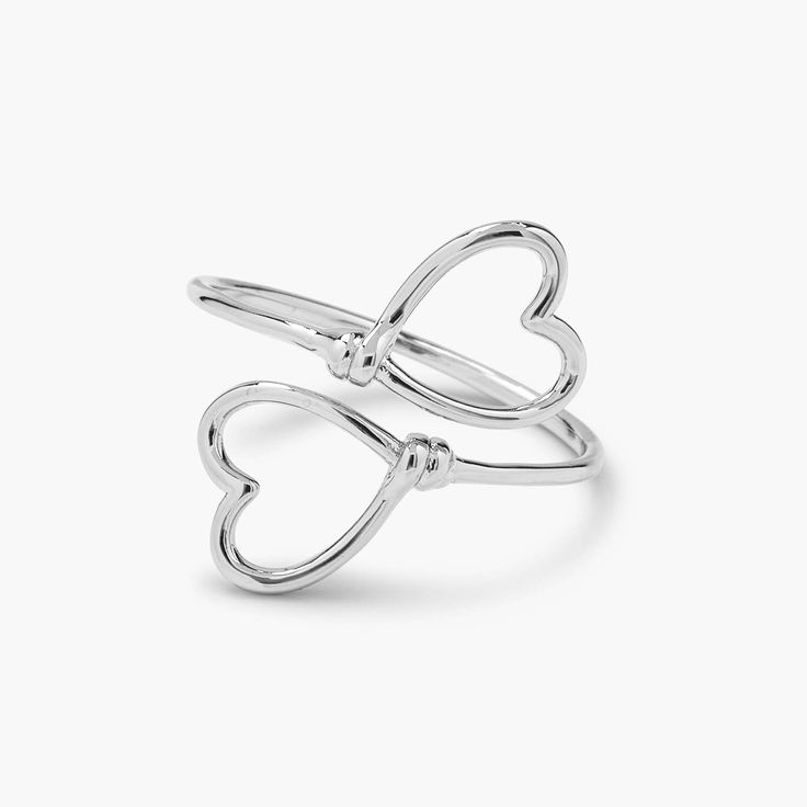 td {border: 1px solid #ccc;}br {mso-data-placement:same-cell;}You + our Heart Wire Wrap Ring = true love! Available in a silver or rose gold finish, this wraparound design features a duo of cutout hearts for a delicate style that makes a major statement. Wire Wrap Ring, Silver Wrap Ring, Promise Rings For Couples, Pura Vida Bracelets, Heart Chain, Wrap Ring, Wire Wrapped Rings, Rose Gold Metal, Wrap Rings