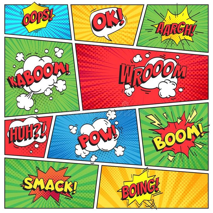 pop art comic book style speech bubbles