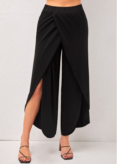 Color:Black;Size:S;Size:M;Size:L;Size:XL;Size:XXL;Package Contents:1 X Pants;Color Scheme:Black;Composition:95% Polyester, 5% Spandex;Inseam:73.00;Waist Type:High Waist;Closure Type:Elastic Waist;Pattern Type:Solid;Fit Type:Straight;Washing Instructions:Hand Wash /Machine Washable; Blue Tankini, Striped Tankini, Printed Tankini, High Waisted Swim, Hem Blouse, Black Side, Shorts Jeans, Bra Styles, Swim Dress