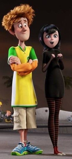 two cartoon characters standing next to each other