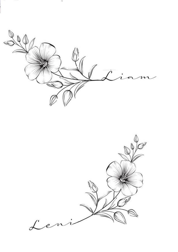 two flowers are shown in black and white