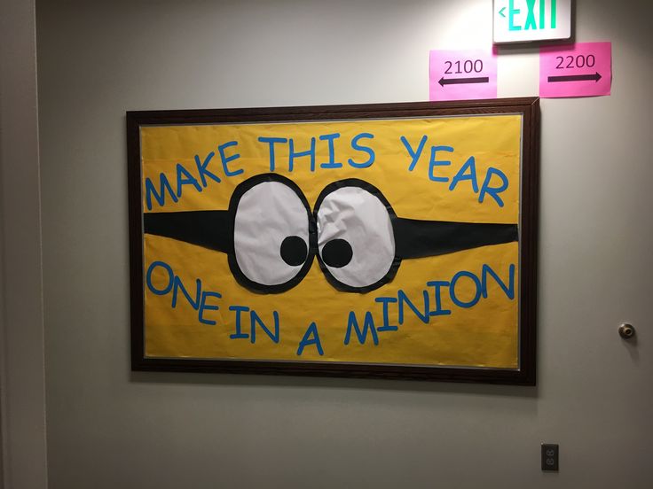 a sign that says make this year one in a minion