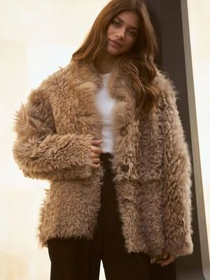 COATS & JACKETS Brown Faux Fur Coat, Plus Size Yoga, Y2k Party, Baby Tees Y2k, Y2k Baby Tee, Plus Size Bra, Ruched Dress, Faux Fur Coat, Coat Fashion