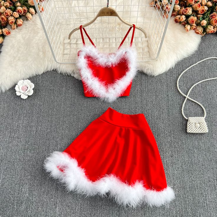 Cute two-piece Christmas dressFabric: blendedColor: red, white, blackSize(cm): M, L (1inch=2.54cm)TopsM length 34cm bust 64-88cmL length 35cm bust 68-92cm&ltp&gtSkirt&lt/p&gt&ltbr/&gt&ltp&gtM length 36cm waist 64cm&lt/p&gt&ltbr/&gt&ltp&gtL length 37cm waist 68cm&lt/p&gt&ltbr/&gt&ltp&gtPlease check the size carefully when you choose items.&lt/p&gt&ltbr/&gt&ltp&gtFor more pictures of the dress, please contact us, thank you.&lt/p&gt&ltbr/&gt Red Mini Dress For Winter Costume Party, White Winter Party Set, Fitted Red Set For Holidays, Red Holiday Party Sets, Red Party Sets For Winter, Fitted Sleeveless Christmas Holiday Dress, Fitted Christmas Party Sets, Red Two-piece Party Dress, Red Two-piece Dress For Party