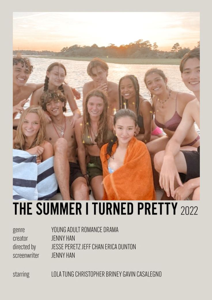 the summer i turned pretty poster is shown with girls in bathing suits and one girl wrapped in a towel