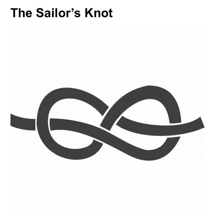 the sailor's knot logo is shown in black and white, with an intertwined symbol