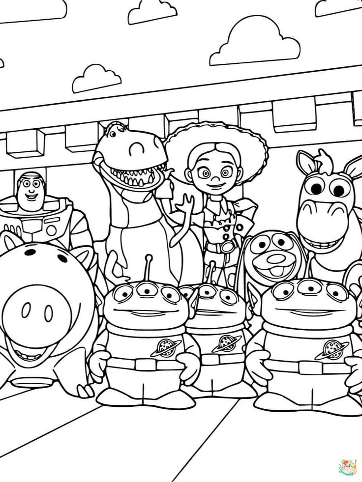 peppa pig and friends coloring pages for kids to print out on the computer screen