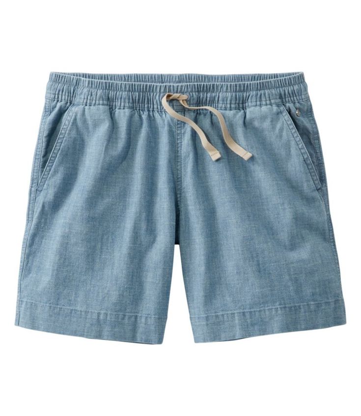 We've made chino tie shorts more comfortable than ever, in soft-washed organic cotton with stretch for ease. A drawstring elastic waist makes them easy to pull on and looks great too. 6" inseam. Favorite Fit: Sits lower on the waist. Relaxed through hip and thigh. Lightweight and comfortable in 98% organic cotton with 2% spandex. Machine wash and dry. Side and back welt pockets. Imported. Fit: Favorite - Sits Lower on Waist | Women's Lakewashed Dock Shorts, Chambray, Cotton Blend Short Weave, Safety And First Aid, Tie Shorts, Casual Running Shoes, Kids Outerwear, Skorts, Linen Shorts, Navy Women, Ll Bean