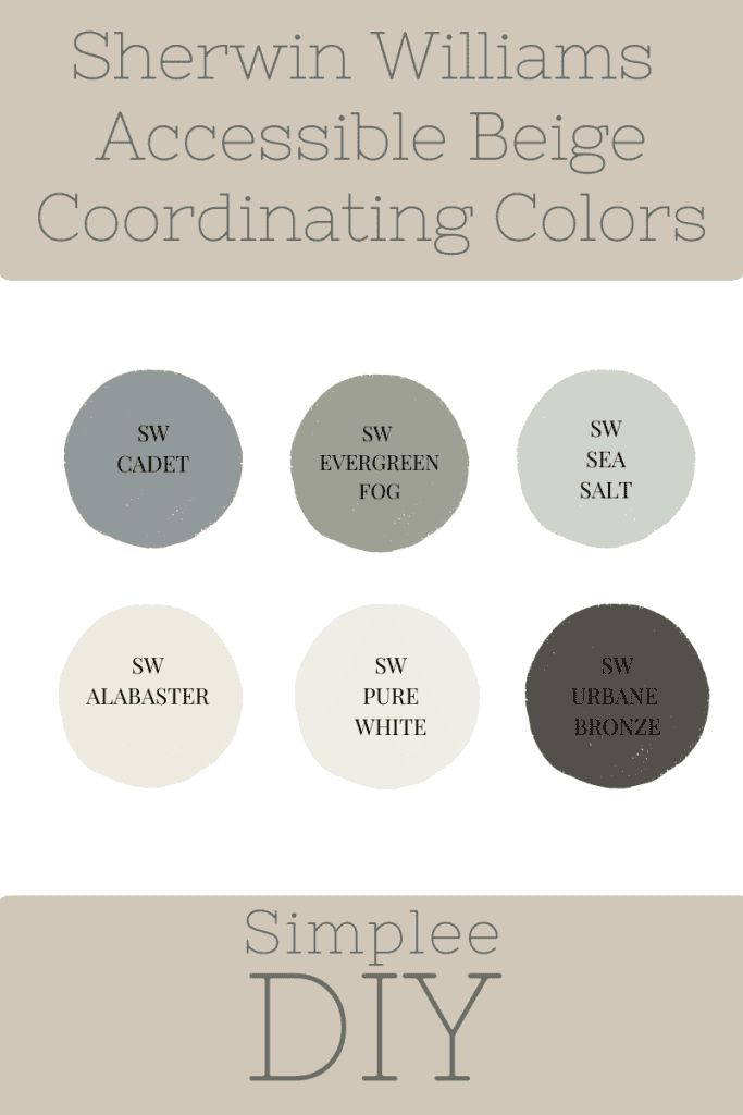 sherylin williams's accessible beige coordinating colors