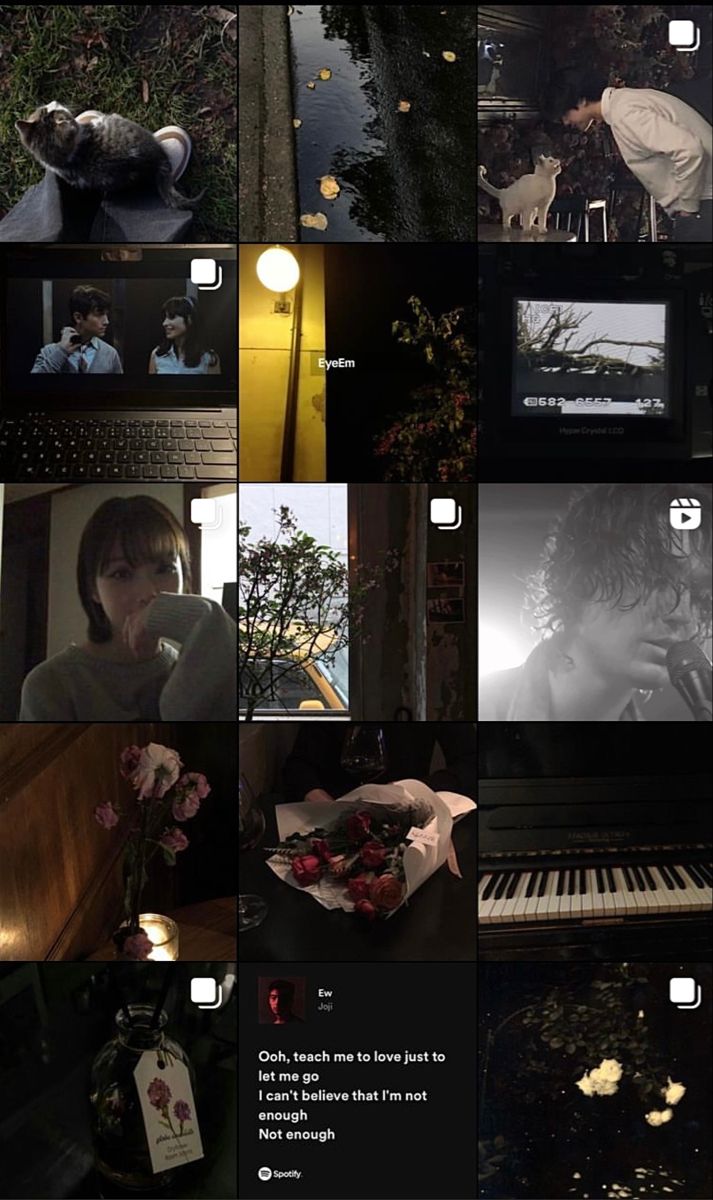 a collage of photos with flowers and music