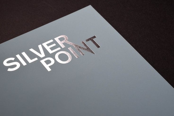 the silver point logo is displayed on a black surface with white lettering that reads, silver point