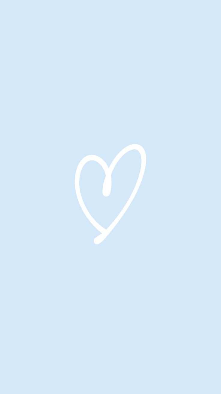 a white heart on a light blue background