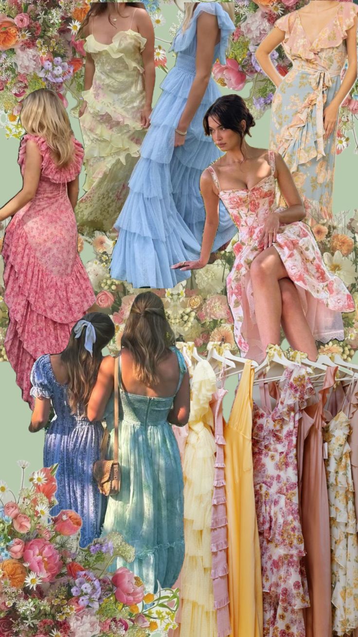 many different dresses are shown in this collage