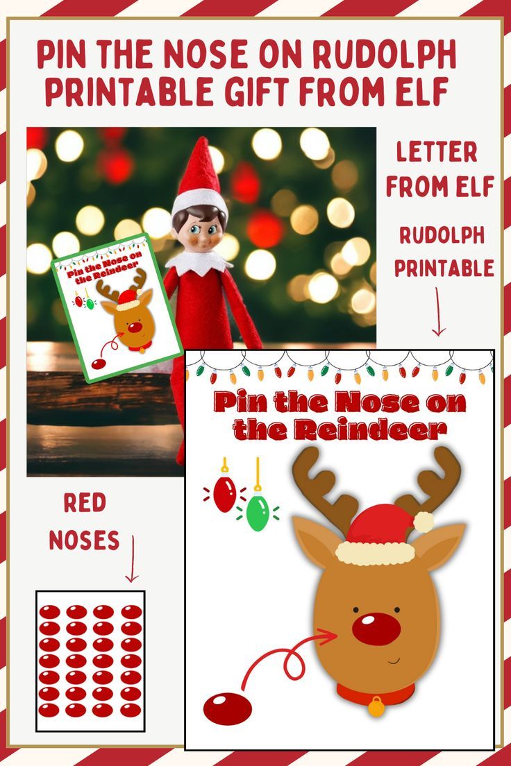 an elf's reindeer is on the shelf next to a printable christmas card