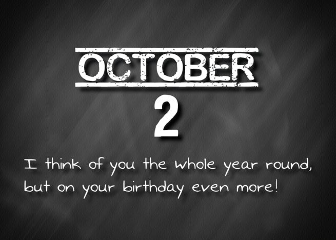 Birthday October 2nd card Birthday October, Old Birthday Cards, October Calendar, Bff Birthday Gift, October Birthday, October 19, I Think Of You, Days Of The Year, Card Card