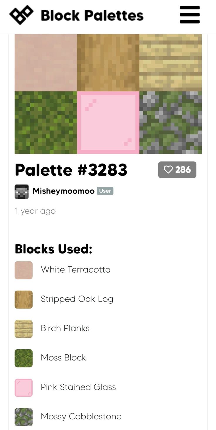 an iphone screen showing different colors and textures for the pixel block palettes game, which includes