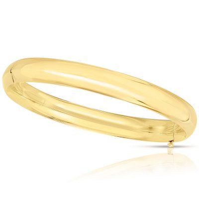 8mm High Polished Hollow Bangle Bracelet in 14K Gold - Sam's Club 14k Yellow Gold Cuff Bracelet For Formal Occasions, Elegant 14k Gold Bangle With Shiny Finish, 14k Gold Bangle With Shiny Finish, Formal Yellow Gold Bracelets With Shiny Finish, Gold Bangle With Shiny Finish In 14k, Fine Jewelry Yellow Gold Cuff Bracelet With Polished Finish, Yellow Gold Cuff Bracelet With Polished Finish, Classic 14k Gold Cuff Bracelet For Formal Occasions, Elegant Yellow Gold Round Band Bracelet