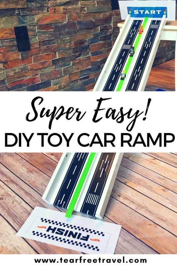 the diy toy car ramp with instructions to make it easy and fun for kids