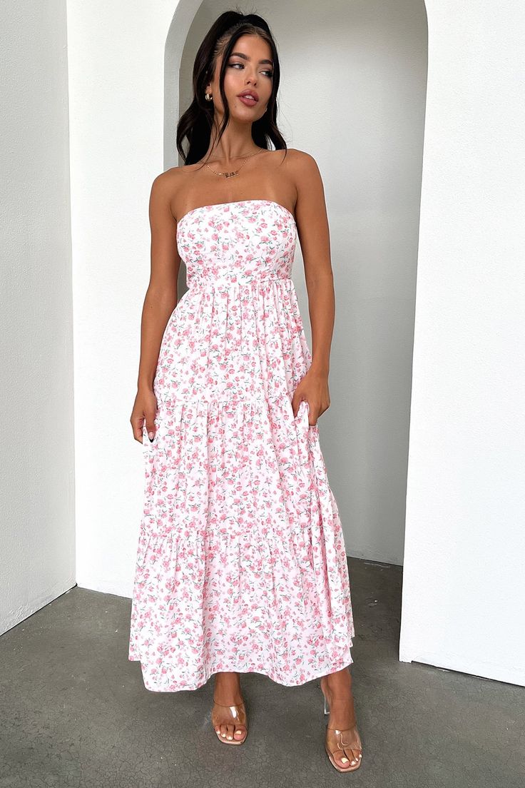 Natural Glowy Makeup, Long Formal Gowns, Floral Corset, Glowy Makeup, Summer Maxi, Senior Photo, White Sandals, Brunch Outfit, Pink Midi Dress