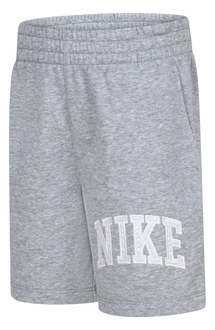 Soft and sporty, these logo-appliquéd sweat shorts made with breathable cotton feature handy pockets and keep your kid comfortable at playtime and down time. Elastic waist Front slant pockets 60% cotton, 40% polyester Machine wash, tumble dry Imported Cotton Sportswear Bottoms With Logo Print, Athleisure Cotton Bottoms With Logo Print, Cotton Athleisure Bottoms With Logo Print, Cotton Activewear Shorts With Elastic Waistband, Sporty Cotton Shorts With Logo Print, Sporty Cotton Bottoms With Logo Print, Sporty Cotton Athletic Shorts For Spring, Logo Print Cotton Sweatpants In Athleisure Style, Cotton Sweatpants With Logo Print In Athleisure Style