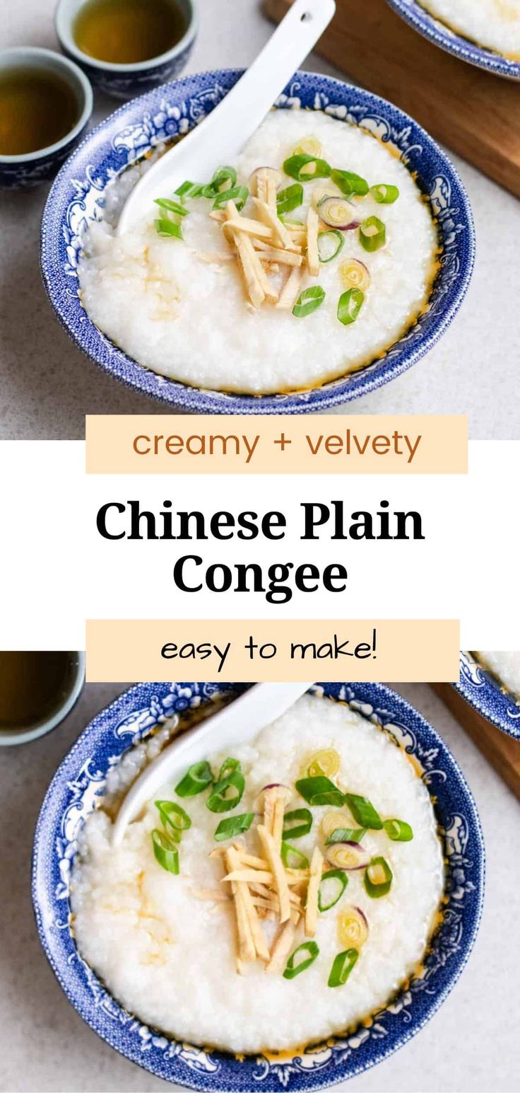 two plates filled with rice and vegetables on top of a table next to tea cups