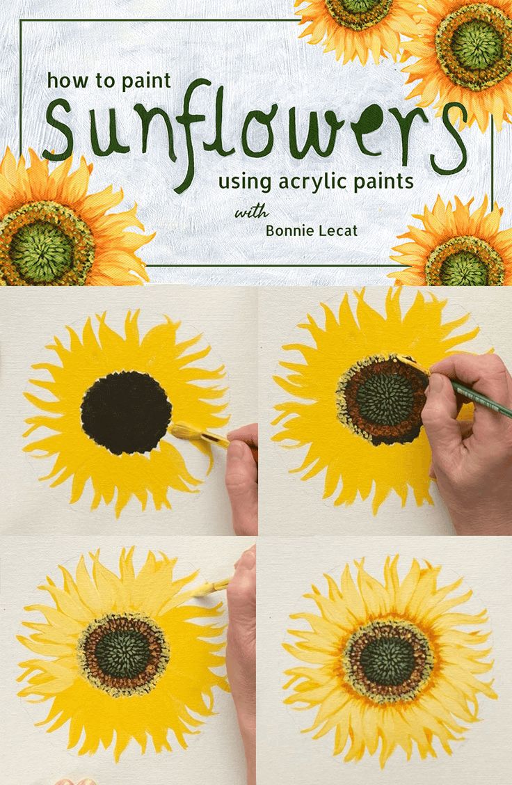 how to paint sunflowers using acrylic paints