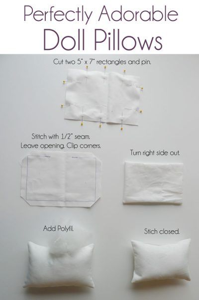 the instructions for how to make an adorable doll pillow