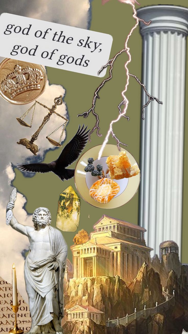 the collage shows different things that are in front of a statue and an eagle